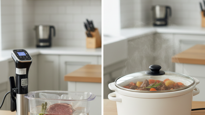 SO SÁNH MÁY SOUS VIDE VÀ NỒI NẤU CHẬM